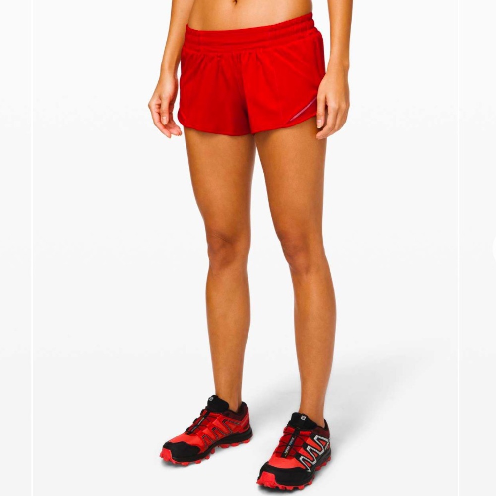 Lululemon Dark Red Hotty Hot Shorts